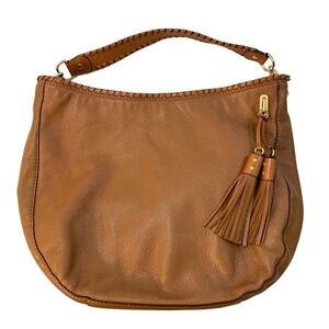 MICHAEL MICHAEL KORS Pebbled Leather Hobo Bag Caramel Brown Buttery Soft